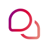 Zwei sich überlappende, abgerundete Sprechblasenumrisse in Farbverläufen aus Rot, Rosa und Orange auf hellgrauem Hintergrund.