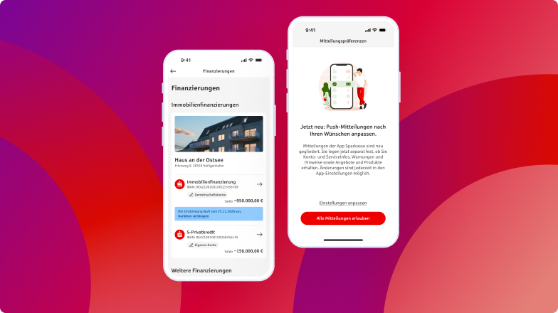 Screens der App Sparkasse im Release 8.3